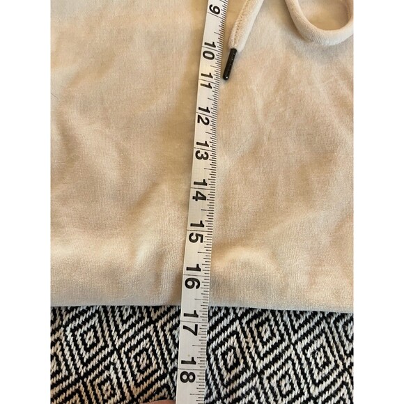 TRUE RELIGION Cream VELOUR, Long Sleeve,  Women's Cropped Hoodie Size XL - Picture 5 of 10